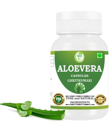Aloevera Capsules | Pack of 60 Capsules 500mg | Pure & Natural Herb Ghritkumari | Gluten Free 1