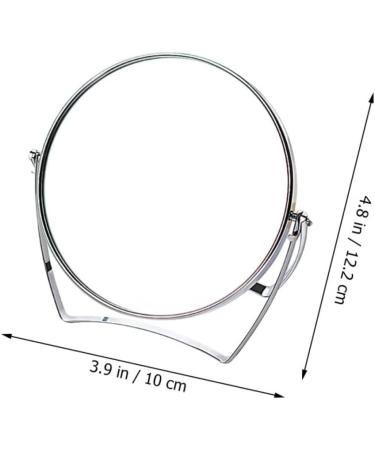 FOMIYES Rotating Vanity Mirror - Double Sided Foldable Desktop Makeup Mirror with Stand - Silver 10x10cm - Buy Online on GoSupps.com