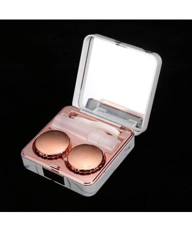 Shop Rose Gold Marble Contact Lens Container | Premium Glasses Care Box for Home & Travel - Buy Online on GoSupps.com