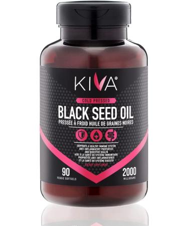 Kiva Black Seed Oil Softgel Capsules | 2000mg High Thymoquinone | Antioxidant Rich | 100% Pure Cold-Pressed Nigella Sativa | Raw Vegan - 60 Capsules - Buy Online on GoSupps.com