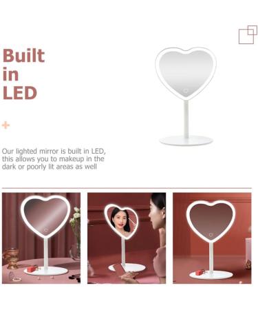 Minkissy LED Love Heart Desktop Makeup Mirror - Touch Sensor Cosmetic Mirror for Home Dormitory - Buy Online on GoSupps.com