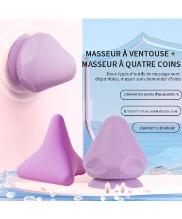 2xk-Nov 2-Part Trigger Point Massager with Suction Cup Back Neck & Full Body Pain Relief | Purple - Buy Online on GoSupps.com
