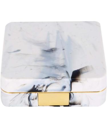 Wifehelper Stylish Gold Contact Lens Container - Mini Travel Case with Movable Marble Mirror - Soothing Square Design - Buy Online on GoSupps.com