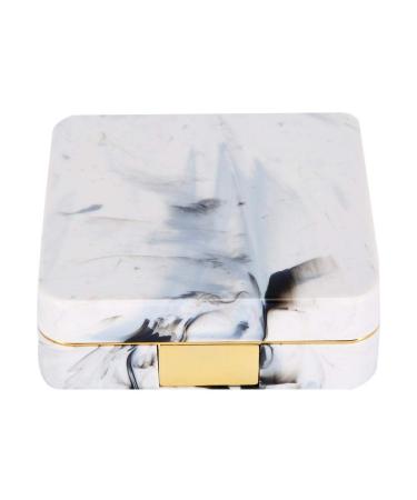 Liyeehao Contact Lens Case Fashion Design Marble Surface Contact Lens Box for Travel for Home (Gold)