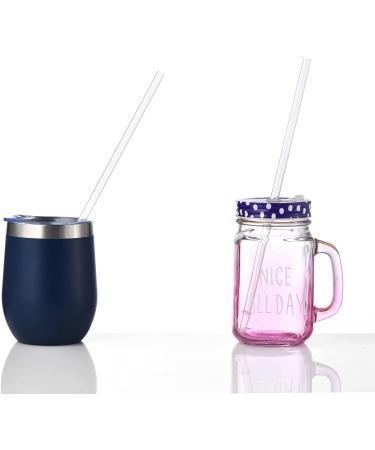 ALINK 12-Pack 10.5 Reusable Clear Plastic Straws with Cleaning Brush - Eco-Friendly Tumbler Straws for Drinks - Pack of 12 - Buy Online on GoSupps.com