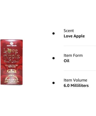 Al-Rehab Love Apple Perfume Oil - 6ml (.2 oz) - Long Lasting Scent - 0.2 Fl Oz (Pack of 1) - Buy Online on GoSupps.com