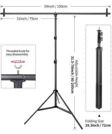 Hemmotop Green Screen Backdrop Kit 5x6.5ft - 2-in-1 Reversible Blue/Green Screen with Portable T-Shaped Stand | 5 Backdrop Clips - Buy Online on GoSupps.com