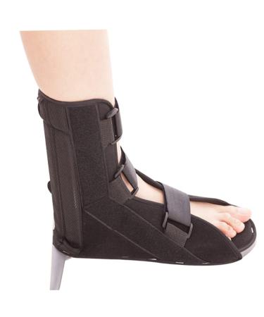 Ankle Fixed Shoes for Strain Care | Adjustable Ankle Brace Support & Medical Boot for Sprains - Black - Buy Online on GoSupps.com
