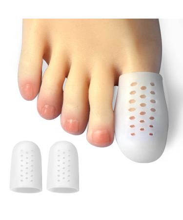 Hoogoo Big Toe Cap 10 Pcs Breathable Toe Protector Toe Cover Sleeves with Holes for Big Toe Provides Relief from Missing or Ingrown Toenails Corns Blisters Reduce Friction