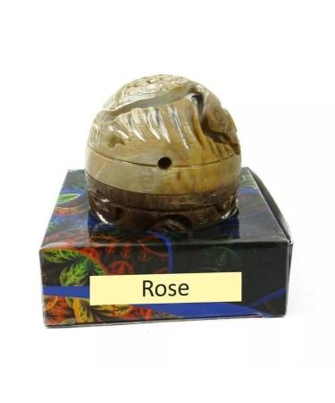 Stone Jar Rose Solid Perfume Long Lasting Body Fragrance In Large Hand Carved- 8 gm (Pack Of 1)