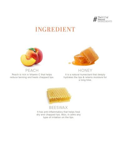 Khadii Peach Lip Balm with Beeswax & Shea Butter - Natural Herbal Lip Balm for Soft Hydrated & Chapped Lips - Chemical-Free Unisex - 5gm - Buy Online on GoSupps.com