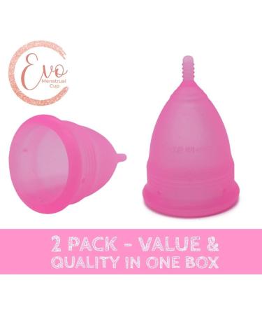 Menstrual Cup - 2 Period Menstruation Cups - Soft Flexible Medical Grade Silicone for Comfort and Fit - Size Small or Large - Sanitary Pad and Tampon Alternative S (Pack of 2) - Buy Online on GoSupps.com