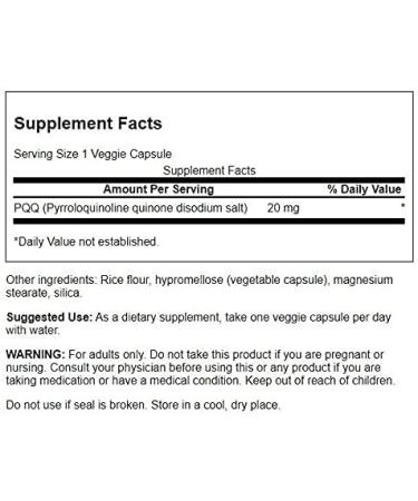 Swanson PQQ Pyrroloquinoline Quinone 20mg 30 Veg Caps - 2 Pack - Buy Online on GoSupps.com