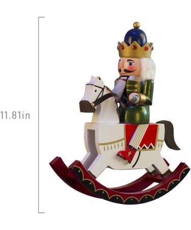 Wooden Rocking Horse Christmas Nutcracker Decorations 12 Inch Nutcracker Soldier Figurine Ride Rocker Horse Toy Xmas Gift Collectible Holiday Decor Home Ornaments Christmas Decoration(A) - Buy Online on GoSupps.com