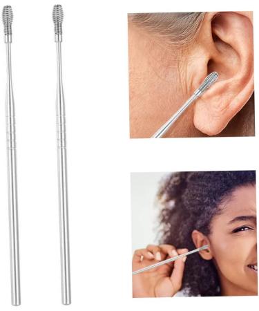 Stainless Steel Earpick Set - Spiral Earwax Removal Tool | 2pcs Ear Care Cleaner for Effective Ear Hygiene - Buy Online on GoSupps.com