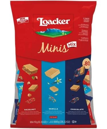 Loacker Minis Crispy Wafers Hazelnut Vanilla Biscuits Chocolate 80 Minis Wafers - Buy Online on GoSupps.com