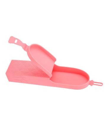 Soft Silicone Makeup Brush Bag with Side Brush Cleaner Flip Cover Dust Proof Makeup Brush Case Large Capacity Portable Brush Bag Travel Friendly Travel Brush Holder