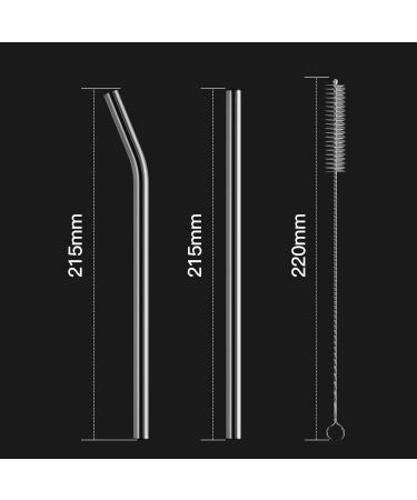 HeykirHome 12-Pack Reusable Glass Straws 8.5''x10 MM - 6 Straight, 6 Bent, 2 Cleaning Brushes - Ideal for Smoothies, Tea, Juice - Buy Online on GoSupps.com