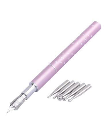 1 Set Nail Art Fountain Pen Brush with Replacement Accessories Manicures Painting Pens Nail Art Tool Paintbrush Manicure Supplies nail dotting tool,nail pen,nail design tools(Pink)