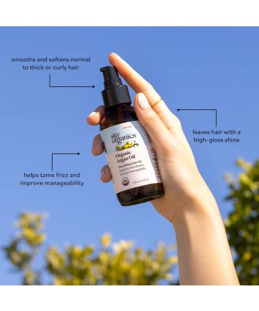 Sky Organics Organic Argan Oil for Hair - 100% Pure & Cold-Pressed - USDA Certified Organic - 4 fl. Oz - Buy Online on GoSupps.com