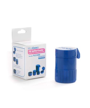 MediChoice Pill Splitter/Crusher: Splits Cuts & Stores Blue 1314PLC1220A (Each of 1)