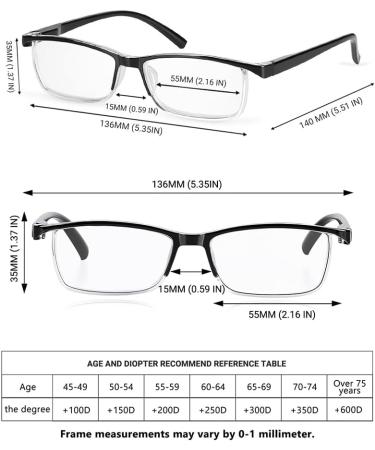 Teraise 2.5x Anti-Blue Light Reading Glasses for Men & Women | Fashionable & Comfortable Computer Glasses with Feather Hinges - Stylish Reading Aid - Buy Online on GoSupps.com