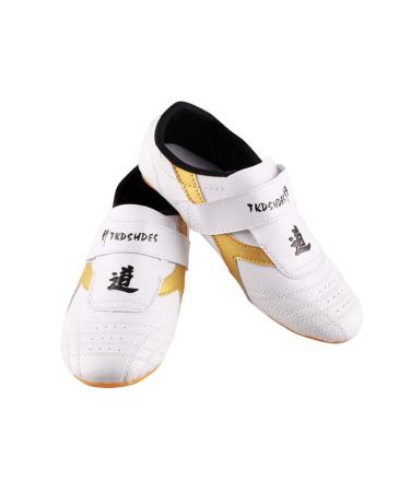 Dilwe Boxing Shoes, PU Leather Soft Sole Taekwondo Shoes for Taichi Gym Exercise 33