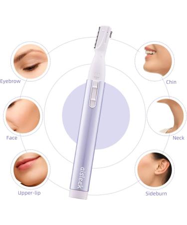 Eyebrow Trimmer & Facial Hair Precision Detailer - Compact Battery-Powered Double-Sided Razor with Rinseable Blade - Safe & Painless Shaver for Chin Peach-Fuzz - Purple - Buy Online on GoSupps.com