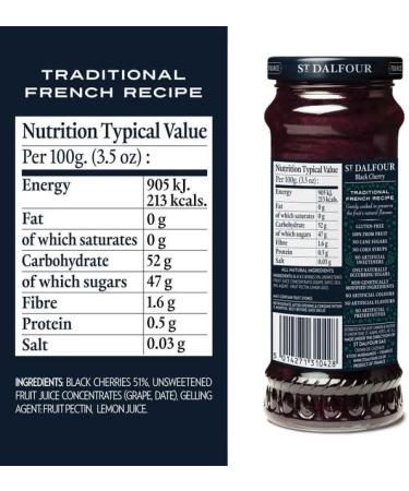 St Dalfour Delicious Fruit Black Cherry Spread (6 Bottles) - Buy Online on GoSupps.com