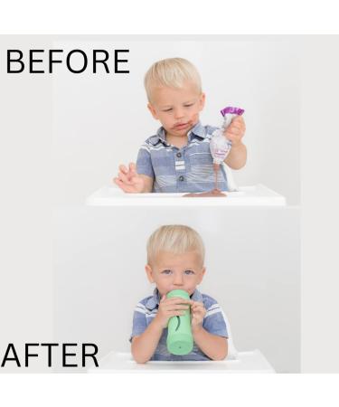 Non-Squeeze Baby Food Bottle in Duck Egg Blue - No Mess Feeding - Buy Online on GoSupps.com