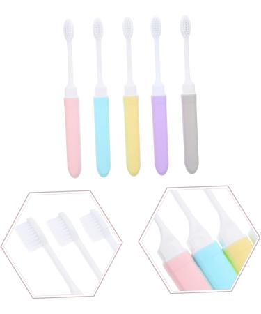 Minkissy Travel Toothbrush Set - 5 Folding Toothbrushes with Soft Bristles | Ideal Travel Accessories for Adults - Buy Online on GoSupps.com