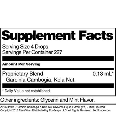 Garcinia Cambogia & Kola Nut Glycerite Liquid Extract (1:5) - Mint Flavored (1 oz ZIN: 522506) - 3 Pack - Buy Online on GoSupps.com