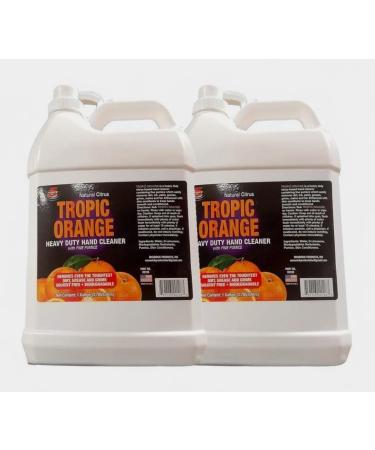 Force 5 Tropic Orange Heavy Duty Hand Cleaner With Fine Pumice. Will Not Dry Out Hands. Orange Pumice Lotion Hand Cleaners Citrus Bottle with Pump. (2 Pack)