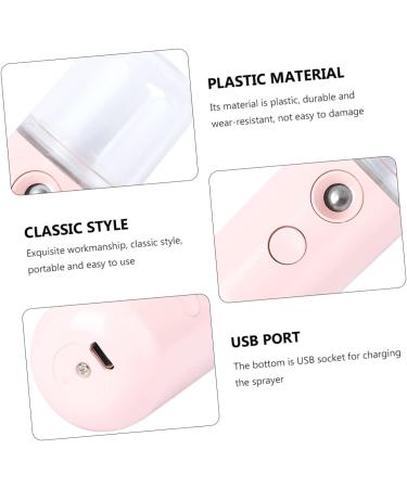 BIUDECO 1pc Portable Humidifier Face Mist Sprayer Machine Facial Steamer Plastic Student Usb Small Fan Pink 14.5X4CM Pink - Buy Online on GoSupps.com