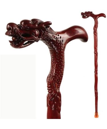 Wooden Cane Solid Walking Stick Crutch Solid Wood Mahogany Walking Stick for The Old Slip Old Walking a Walking Stick Cane Wood Cane Walker Elderly Birthday Gift for Elderly Seniors Onecolor B boutique crested