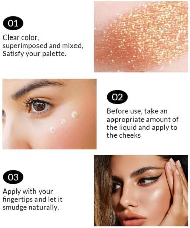 Dual-Ended Highlighter Liquid Luminous Facial Highlighter Waterproof and Long-Lasting Natural Skin Tone (Champagne light) - Buy Online on GoSupps.com