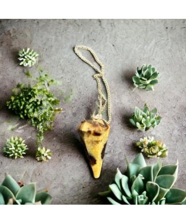 Natural Stone Pendulum - Septarium Crystal for Radiesthesia Chakra & Reiki | Vintage Hexagonal Design for Meditation & Fortune Telling - Buy Online on GoSupps.com