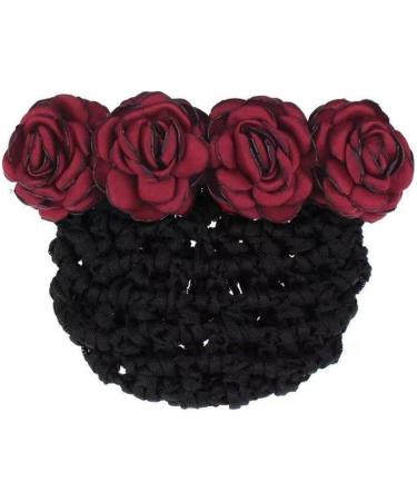 Women's Hair Bun Cover Net Snood Hairnet Bow Barrette French Hair Clip - Fine Mesh Navy Blue Hair Accessory - Buy Online on GoSupps.com