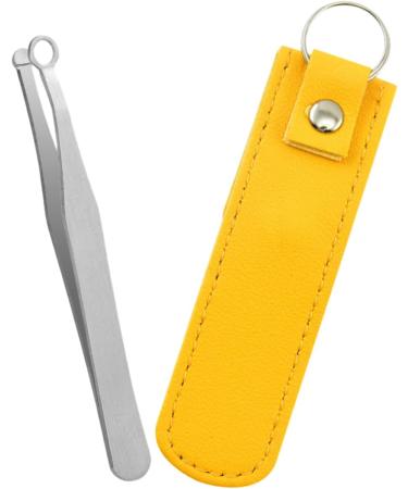 Minkissy Round Nose Hair Clip & Tweezers - Precision Hair Trimmer for Men | Rustproof Steel Nose Hair Remover 2-Pack Yellow - Buy Online on GoSupps.com