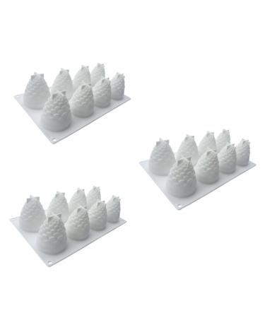 Alipis 3pcs 8 Silicone Molds Mousse Mold Impermeables De Baking Molds Baking Tools 3D Cake Mold Pine Cones