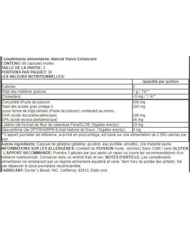 Doctor's Best Natural Vision Enhancers - 60 Soft Capsules - Buy Online on GoSupps.com