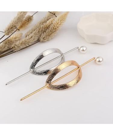 Celtic Hair Clips for Women - Vintage Hollow Metal Hairpins (Set of 4) for Weddings Parties & Office | Gold & Silver Styles - Buy Online on GoSupps.com
