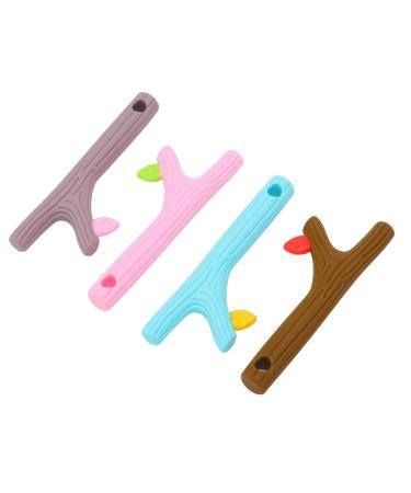 Silicone Baby Bite Ring Toys - Food-Grade Chewy Teething Straws for Toddlers | 4 Flexible Pieces for Massage & Comfort - Buy Online on GoSupps.com