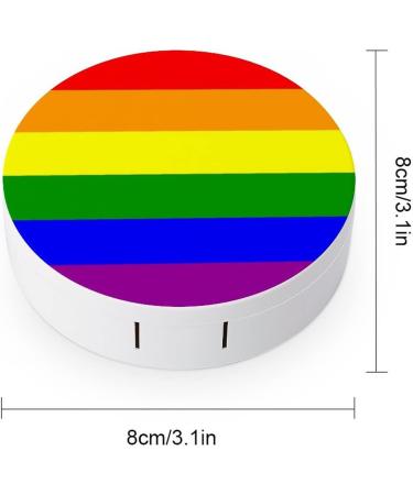 LGBT Pride Flag Round Case For Contact Lens Kit Storage Box with Mirror Printed - Buy Online on GoSupps.com