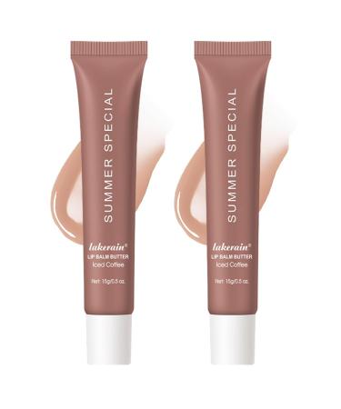 Lip Balm Lip Butter Balm for Hydration Shine Mini Neutrals Lip Care Prouct Moisturizing Tinted Butter Lip Balm Gloss Hydrating Lip Oil for Women (2PCS)