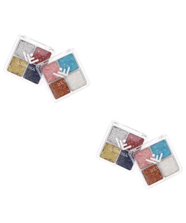 FOMIYES 4 Pcs Glitter Eye Makeup Face Glitter Makeup Eyeshadow Shimmery Eyeshadow Eyeshadows Eye Glitter Assorted Colorx2pcs 6.00X6.00X1.00CMx2pcs