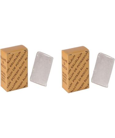 MAUQI 2x Potassium Alum Stone 100g Natural Crystal for Face Body Hygiene After Shaving and Hair Removal - Buy Online on GoSupps.com