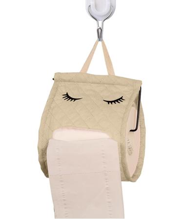 Toilet Paper Cute Eyelash Shape Cotton Toilet Paper Storage | Toilet Paper Dispenser Box for Camping Bathroom RV Car Travel No Glue or Drill Needed Beige - Buy Online on GoSupps.com
