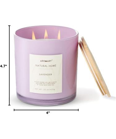 Buy 3 Wick Large Lavender Aromatherapy Candles - 22 Oz Soy Candles with 8% Essential Oils Long Burning Home Fragrance Gifts for Men & Women - International Shipping Available - Buy Online on GoSupps.com