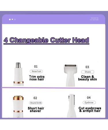 4in1 Lady Shaver for Women XinBarber Cordless Electric Painless and Portable Wet & Dry Hair Removal for Legs Armpits Eyebrow Lip Face Nose and Bikini Line Razor - Buy Online on GoSupps.com